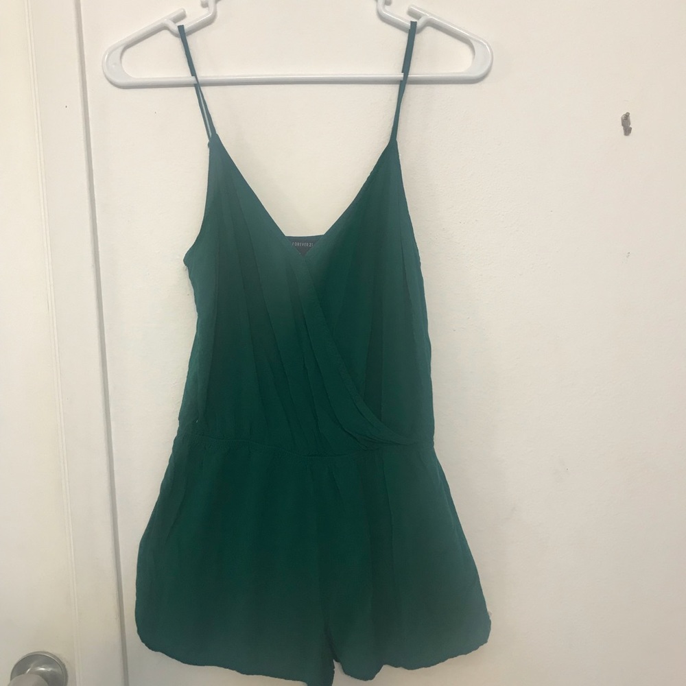 Dark green romper - Size Small
